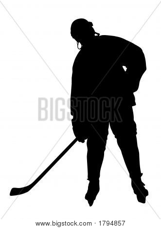 Sylwetka gracza na lodzie