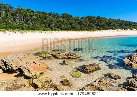 Tropical Beach Lagoon With Crystal Clear Water