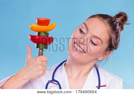 Dietitian With Vegetables. Healthy Diet Nutrition.