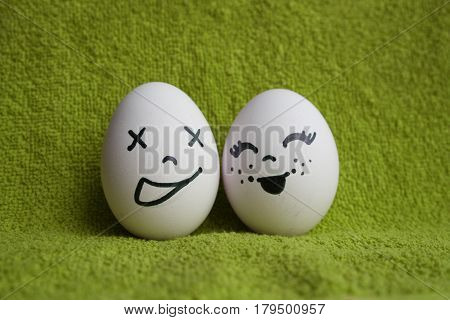 Eggs With Faces Photo For Your Design