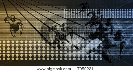 Next Generation Technology as a Race to the Future 3D Illustration Render