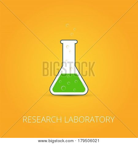 Сhemistry icon set. Vector illustration of icon beaker.