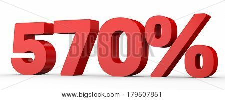 Five Hundred And Seventy Percent. 570 %. 3D Illustration.