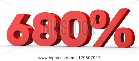 Six Hundred And Eighty Percent. 680 %. 3D Illustration.