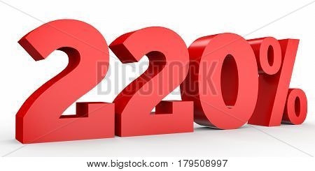 Two Hundred And Twenty Percent. 220 %. 3D Illustration.
