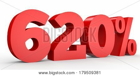 Six Hundred And Twenty Percent. 620 %. 3D Illustration.