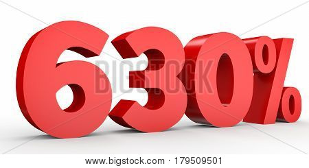 Six Hundred And Thirty Percent. 630 %. 3D Illustration.