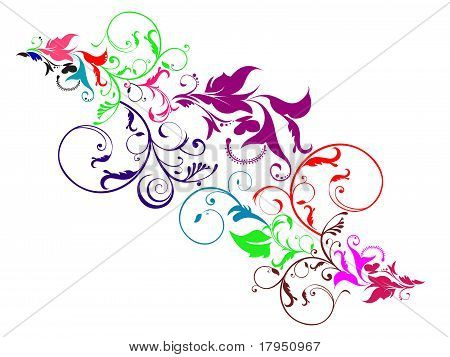 Ornement Floral coloré abstrait