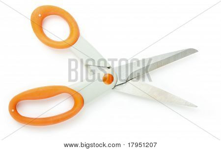 Yellow Scissors With Plastic And Iron Parts