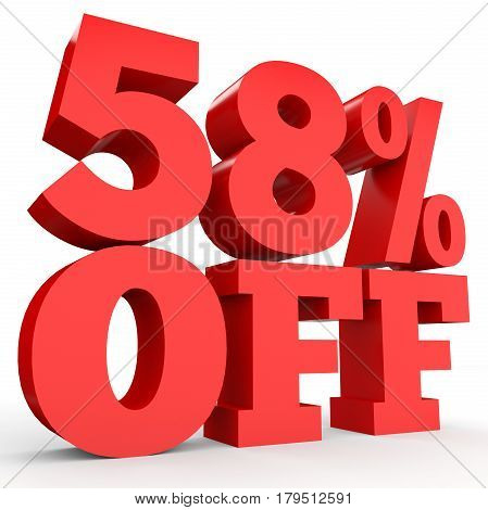 Fifty Eight Percent Off. Discount 58 %.