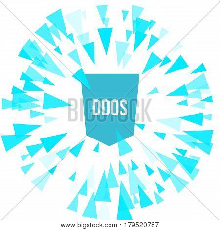 Hacker DDoS attack protection. Flat style. computer safety