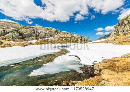 Scenic route to the spectacular glacier Folgefonna National Park, near Odda and Jondal, Norway, Europe.