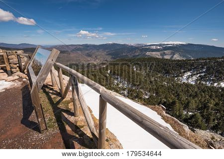 Winter Landscape Of A Viewpoint In Neila Lagoons Park In Burgos Demanda Mountain Range Castilla Y Le