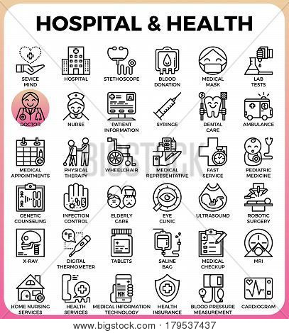 Hospital And Health Concept Icons
