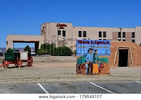 Arizona USA - july 8 2016 : the village of Kayenta near Monument Valley