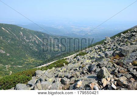 View ofe the Giant Mountains in Poland, Silesia