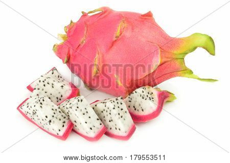 Dragon fruit isolated on a white background with clipping path