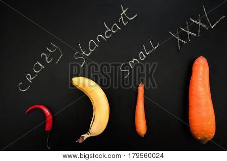 Fruit Vegetable Phallus Shape Banana Carrot Pepper Penis Size Crazy Standard Small XXXL Concept