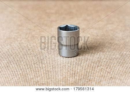 Hex head 18. Hex head for screwdriver. To tool loosening screws bolts and nuts. Picture for illustration a collage.
