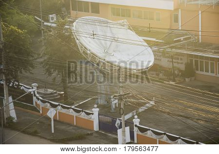 Cityscape With Traffic Road Of At Tower Artesian Aquifer And Broadcasting Services Station Lampang C