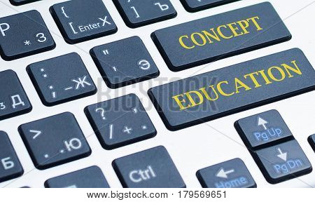 Education concept: computer keyboard with word Education selected focus on enter button 3d render