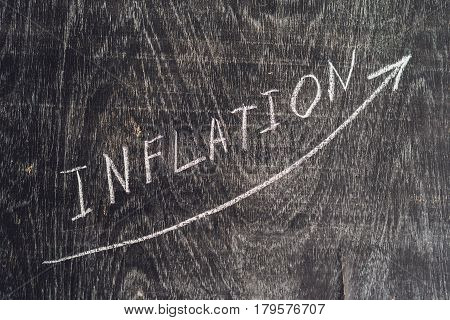 Growth inflation chart and word inflation on the board.
