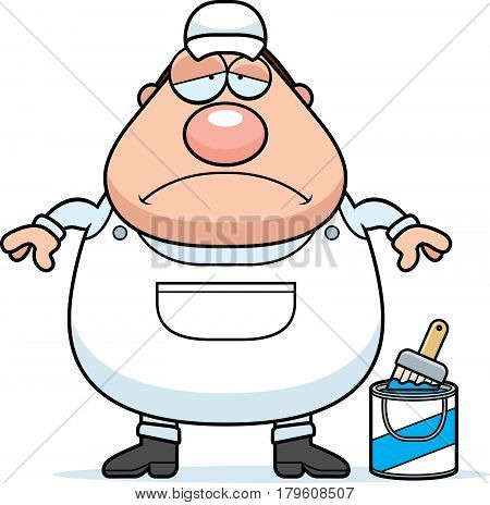 Sad Cartoon Painter