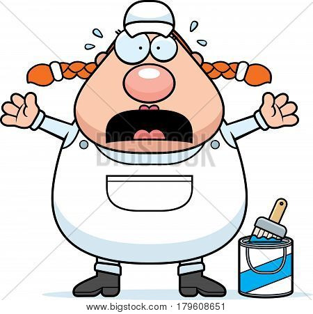 Scared Cartoon Painter