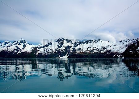 Mountains Reflecting On Water Seward Alaska