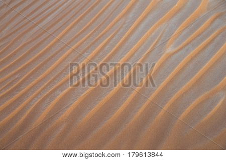 Pattern of Sand dunes of desert near Dubai