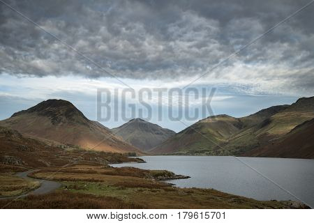 Beautiful Landscape Image Of Mountains Around Wast Water In Lake District England In Autumn