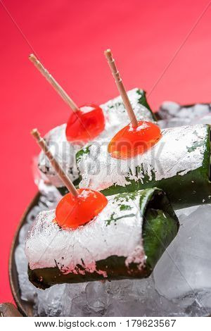 ready to eat Indian Sweet Masala Meetha Paan or Kolkata Meetha pan after lunch or dinner party