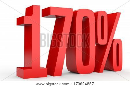 One Hundred And Seventy Percent. 170 %. 3D Illustration.