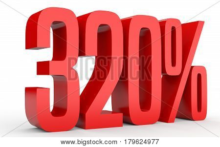 Three Hundred And Twenty Percent. 320 %. 3D Illustration.