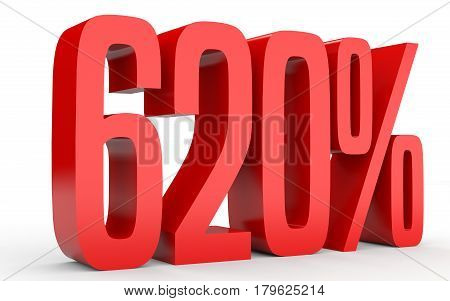 Six Hundred And Twenty Percent. 620 %. 3D Illustration.