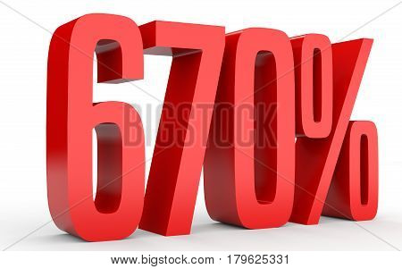 Six Hundred And Seventy Percent. 670 %. 3D Illustration.
