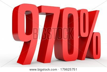 Nine Hundred And Seventy Percent. 970 %. 3D Illustration.
