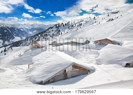 Trees Covered By Fresh Snow In Austria Alps