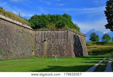 Neuf Brisach France - july 23 2016 : the fortification in summer