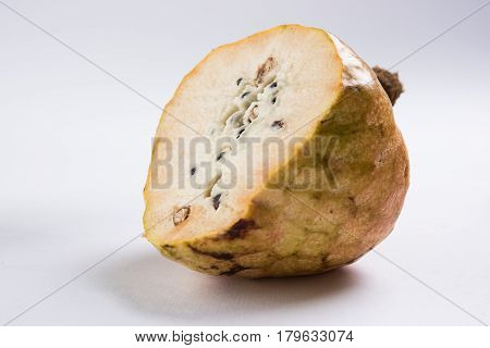 rare fruit from India names upon Lord Rama called Ramphal or Ram Phal or Ramfal or Ram fal also called as Annona reticulate or Soursop in english