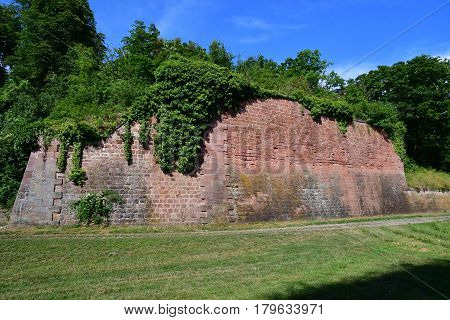Neuf Brisach France - july 23 2016 : the fortification in summer