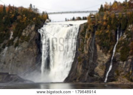 A huge waterfall in blurred for background