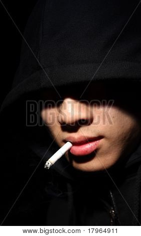 Monochrome Picture Of A Guy In A Hood