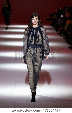 Kyiv, Ukraine - February 6, 2017: Models Walk The Runway During Fashion Show By A.m.g. Autumn/winter