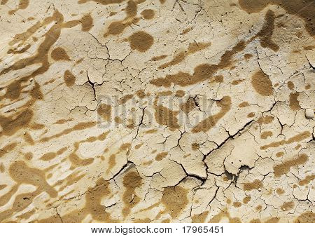 Texture del terreno argilloso screpolate.