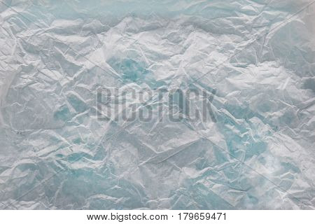 Wrinkled sheet shite paper and empty space for text background.