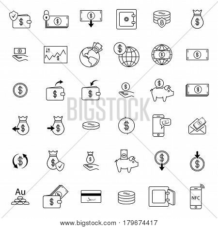 Simple icon set related to Money. Different money icons