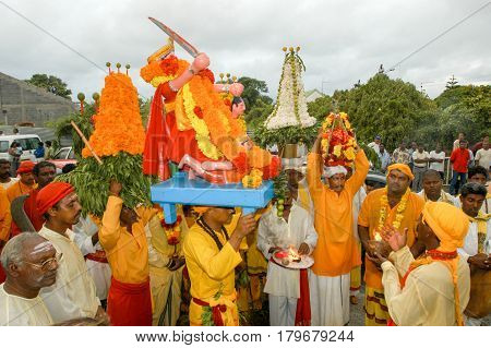 Hindu Celebration Of Pandiale At Saint Andre On La Reunion