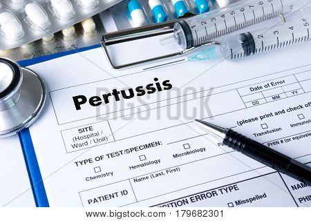 Pertussis  Doctor Hand Working Professional Medical Concept
