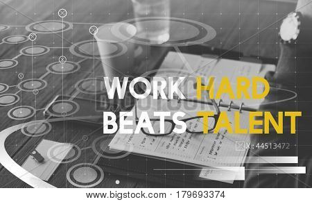 Work Hard Beats Talent Quote Message 